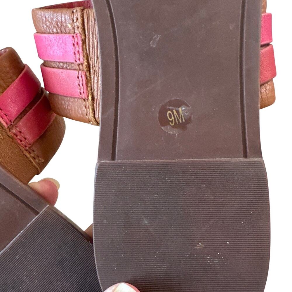 Tory Burch Leigh Thong Sandals Ambra Carnelian Azalea 9 Leather - Picture 8 of 12